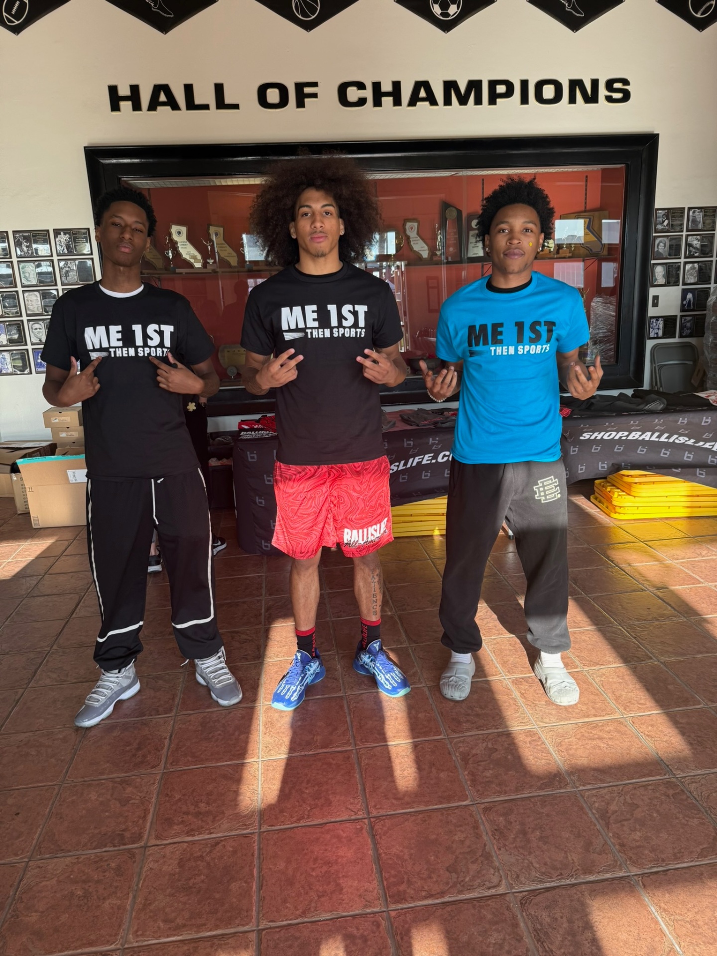 Young athletes in Me 1st Then Sports shirts at Hall of Champions