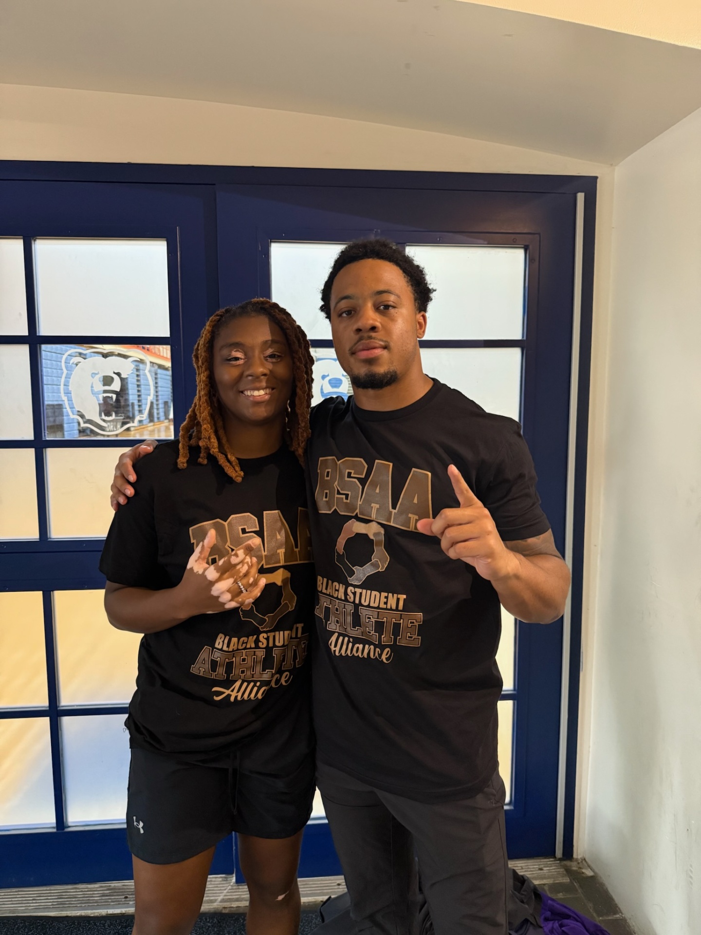 Black Student-Athlete Alliance members in BSAA shirts